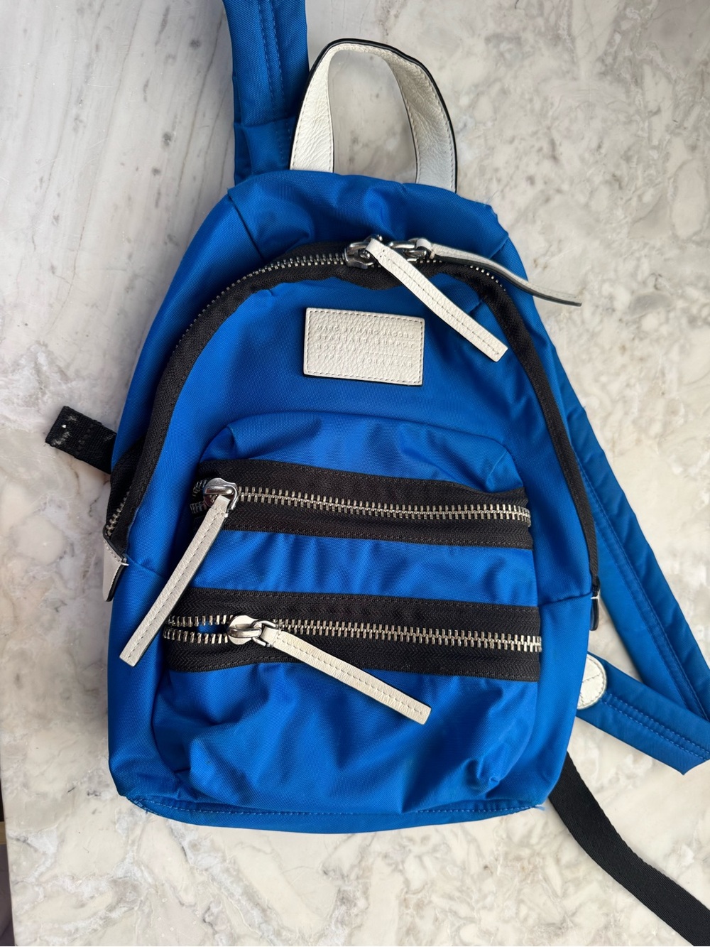 Marc By Marc Jacobs Blue Sling Backpack with White Trim
